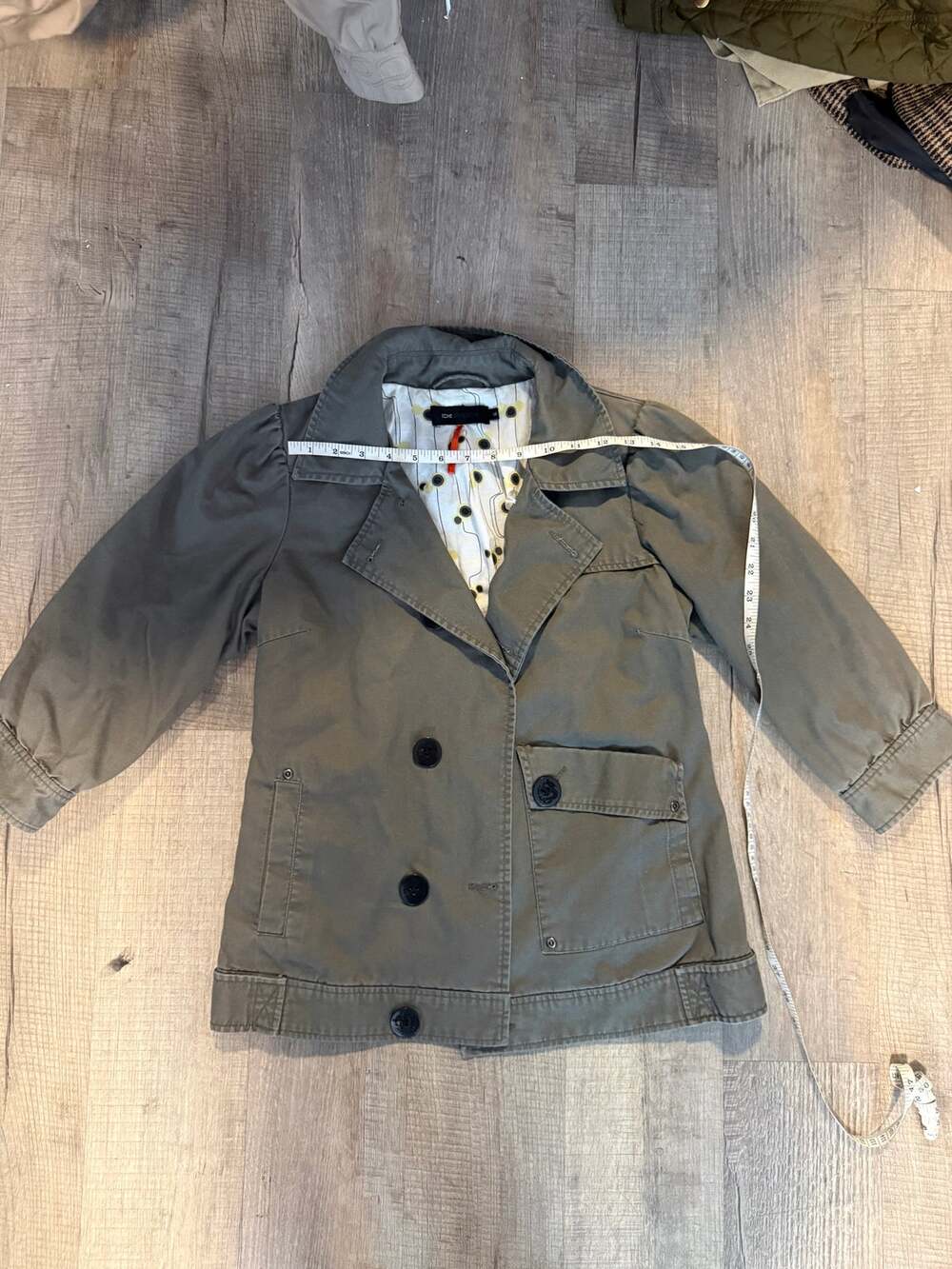 ICHI Gracious Grey Puffer Sleeve Jacket Size Medium
